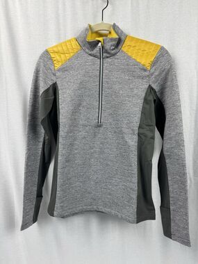 Kjus Forun Ski Midlayer Half-zip, Women's 36 (Small), Yellow Gray, New